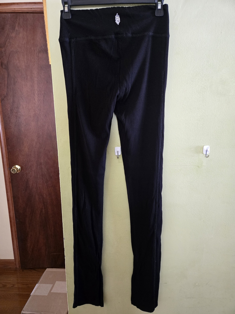 Free People Black Ribbed Bootcut Leggings